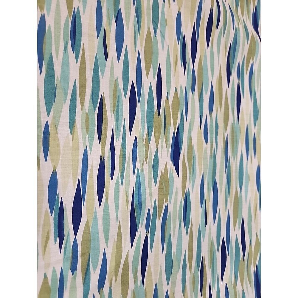 WAVERLY Queen Size‎ Bedskirt Teal Aqua Navy Sea Glass Coastal Beach 16" Drop